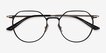Alum Black & Gold Aluminium AlloyEyeglass Frames from EyeBuyDirect, Closed View