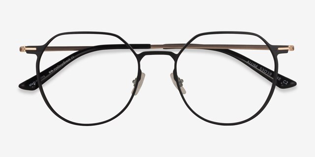Alum Black & Gold Aluminium-alloyMontures de lunettes de vue d'EyeBuyDirect, Vue Rapprochée