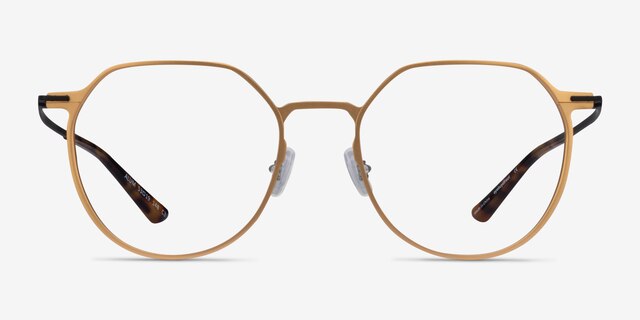 Alum Gold & Black Aluminium-alloyEyeglass Frames from EyeBuyDirect, Front View