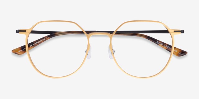 Alum Gold & Black Aluminium-alloyEyeglass Frames from EyeBuyDirect, Closed View