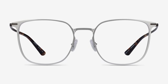 Density Light Silver & Gunmetal Aluminium-alloyEyeglass Frames from EyeBuyDirect, Front View