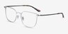 Density Light Silver & Gunmetal Aluminium-alloyEyeglass Frames from EyeBuyDirect, Angle View