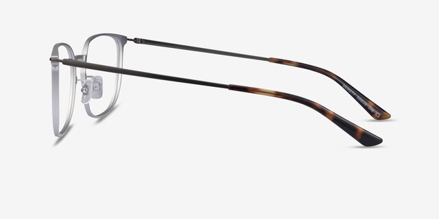 Density Light Silver & Gunmetal Aluminium-alloyEyeglass Frames from EyeBuyDirect, Side View