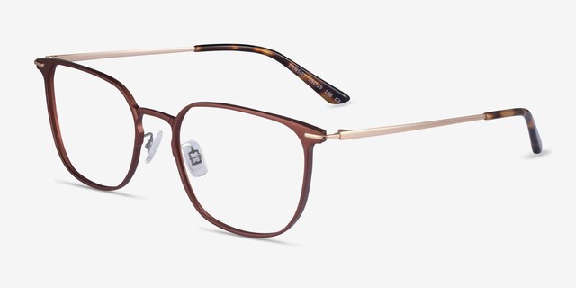 Density Brown & Gold Aluminium-alloyEyeglass Frames from EyeBuyDirect, Angle View