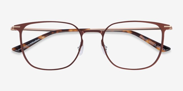 Density Brown & Gold Aluminium-alloyEyeglass Frames from EyeBuyDirect, Closed View