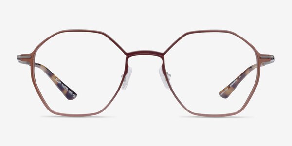 Alloy Brown & Gunmetal Aluminium-alloy Montures de lunettes de vue