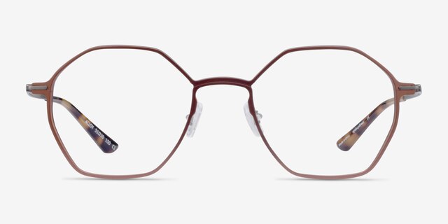 Alloy Brown & Gunmetal Aluminium-alloyMontures de lunettes de vue d'EyeBuyDirect, Vue de Face