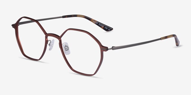 Alloy Brown & Gunmetal Aluminium-alloyMontures de lunettes de vue d'EyeBuyDirect, Vue d'Angle