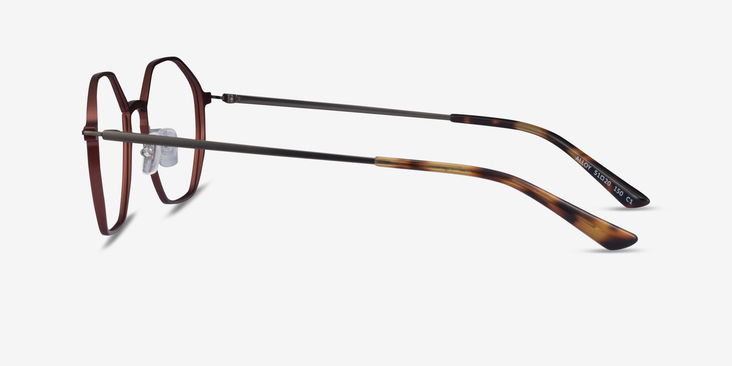 Alloy Geometric Brown & Gunmetal Full Rim Eyeglasses | Eyebuydirect