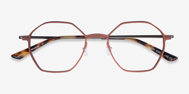 Alloy Brown & Gunmetal Aluminium-alloyMontures de lunettes de vue d'EyeBuyDirect, Vue Rapprochée