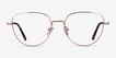 Clotilde Shiny Rose Gold MetalEyeglass Frames from EyeBuyDirect, Front View