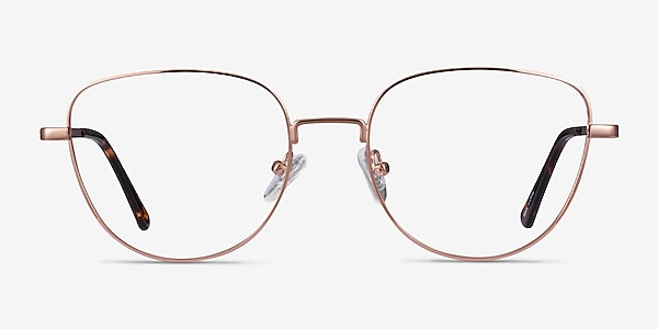 Clotilde Shiny Rose Gold Métal Montures de lunettes de vue