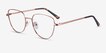 Clotilde Shiny Rose Gold MetalEyeglass Frames from EyeBuyDirect, Angle View