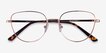 Clotilde Shiny Rose Gold MetalEyeglass Frames from EyeBuyDirect, Closed View