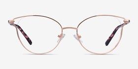 Trance Or rose Métal Montures de lunettes de vue d'EyeBuyDirect, Vue de Face
