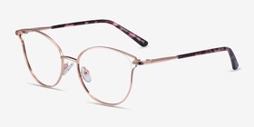 Trance Or rose Métal Montures de lunettes de vue d'EyeBuyDirect, Vue d'Angle