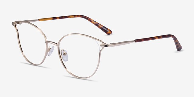 Trance Light Gold MetalEyeglass Frames from EyeBuyDirect, Angle View