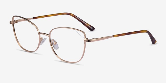 Moment Rose Gold MetalEyeglass Frames from EyeBuyDirect, Angle View