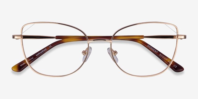 Moment Rose Gold MetalEyeglass Frames from EyeBuyDirect, Closed View