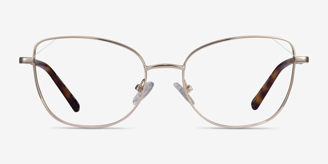 Moment Light Gold MetalEyeglass Frames from EyeBuyDirect, Front View