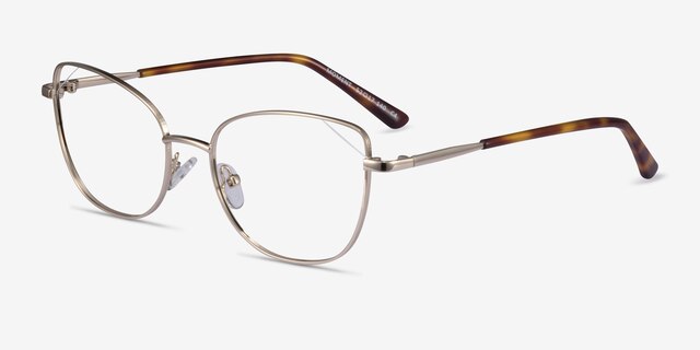 Moment Light Gold MetalEyeglass Frames from EyeBuyDirect, Angle View