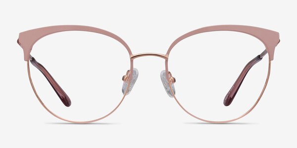 Gem Pink Rose Gold Métal Montures de lunettes de vue