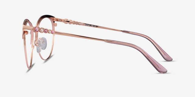 Gem Pink Rose Gold MétalMontures de lunettes de vue d'EyeBuyDirect, Vue de Côté