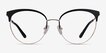 Gem Black Gold MetalEyeglass Frames from EyeBuyDirect, Front View
