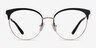 Gem Black Gold MetalEyeglass Frames from EyeBuyDirect, Front View