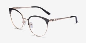 Gem Black Gold Métal Montures de lunettes de vue d'EyeBuyDirect, Vue d'Angle