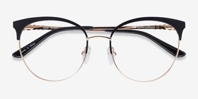 Gem Black Gold Métal Montures de lunettes de vue d'EyeBuyDirect, Vue Rapprochée