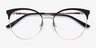 Gem Black Gold MetalEyeglass Frames from EyeBuyDirect, Closed View