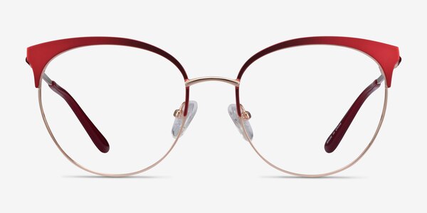 Gem Red Gold Metal Eyeglass Frames