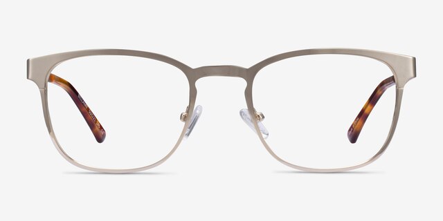 Bellamy Light Gold MetalEyeglass Frames from EyeBuyDirect, Front View