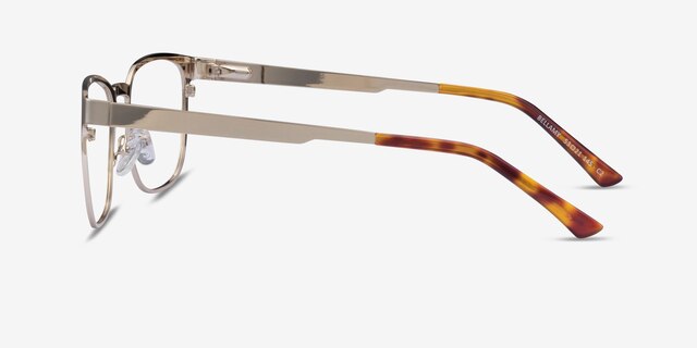 Bellamy Light Gold MetalEyeglass Frames from EyeBuyDirect, Side View
