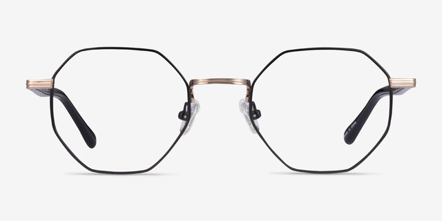 Music Black Gold MétalMontures de lunettes de vue d'EyeBuyDirect, Vue de Face