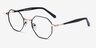 Music Black Gold MétalMontures de lunettes de vue d'EyeBuyDirect, Vue d'Angle