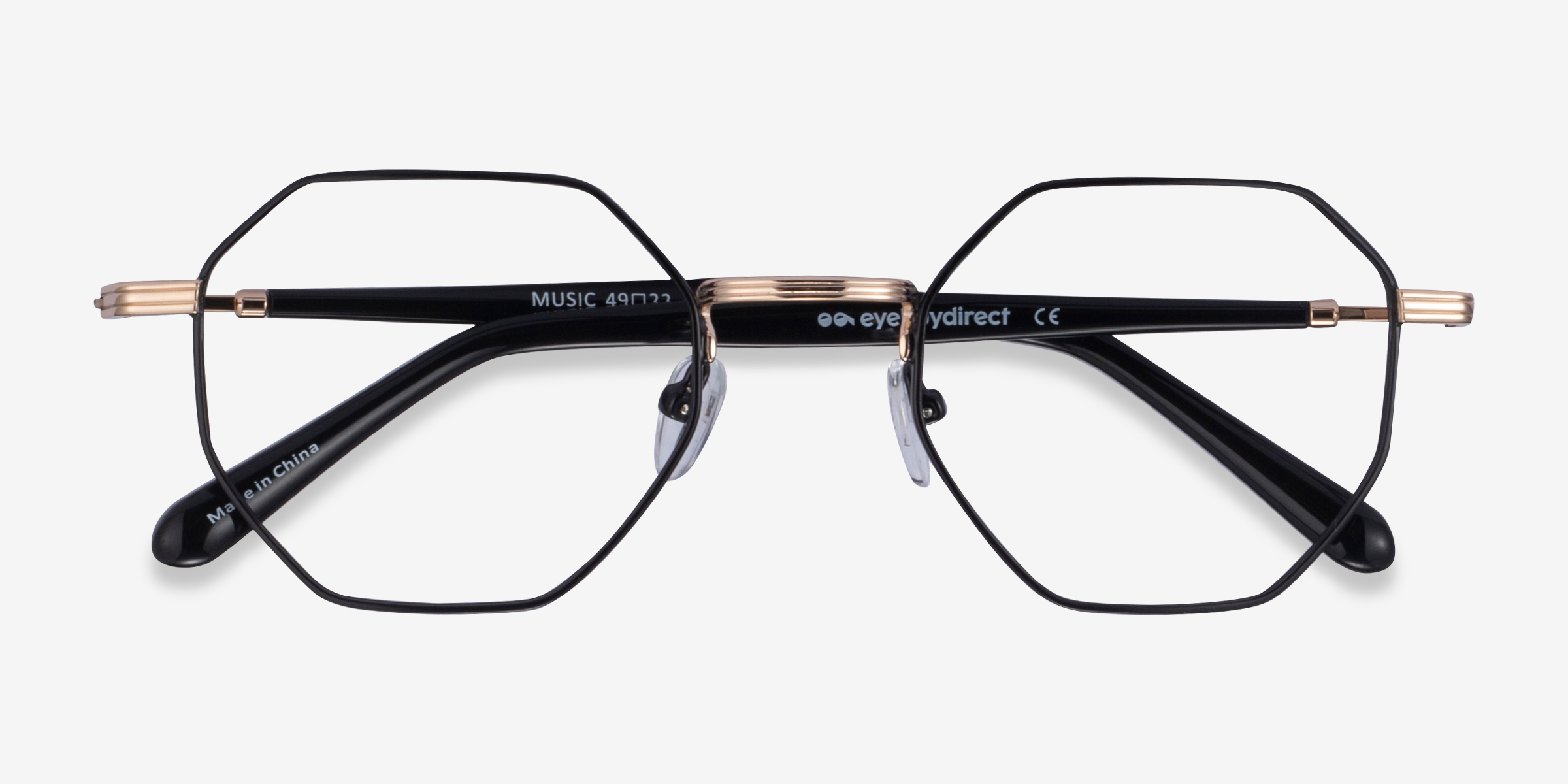 Music Geometric Black Gold Full Rim Eyeglasses Eyebuydirect