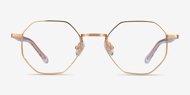 Music Gold Clear MetalEyeglass Frames from EyeBuyDirect, Front View