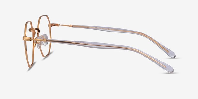 Music Gold Clear MetalEyeglass Frames from EyeBuyDirect, Side View