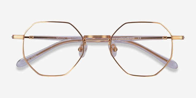 Music Gold Clear MetalEyeglass Frames from EyeBuyDirect, Closed View