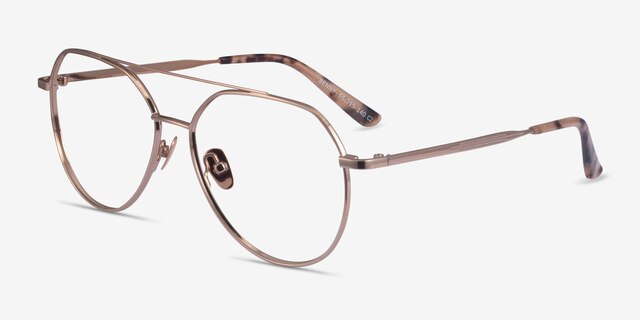 Benny Rose Gold MetalEyeglass Frames from EyeBuyDirect, Angle View