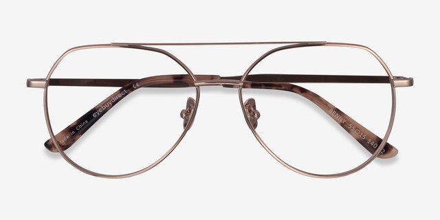 Benny Rose Gold MetalEyeglass Frames from EyeBuyDirect, Closed View