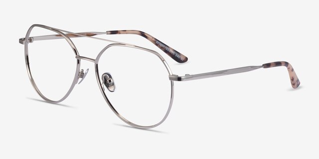 Benny Silver MetalEyeglass Frames from EyeBuyDirect, Angle View