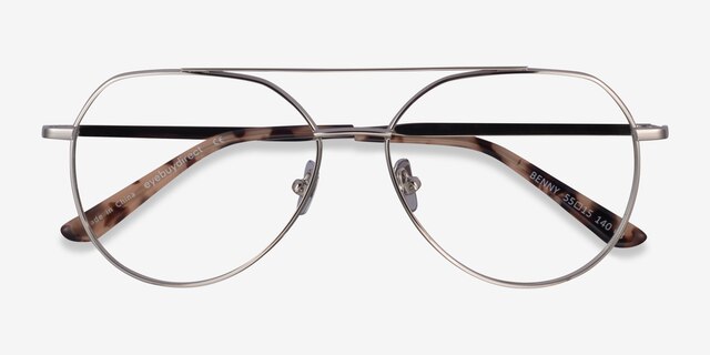 Benny Silver MetalEyeglass Frames from EyeBuyDirect, Closed View