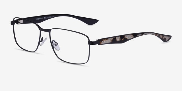 Possibility Matte Black AcetateEyeglass Frames from EyeBuyDirect, Angle View