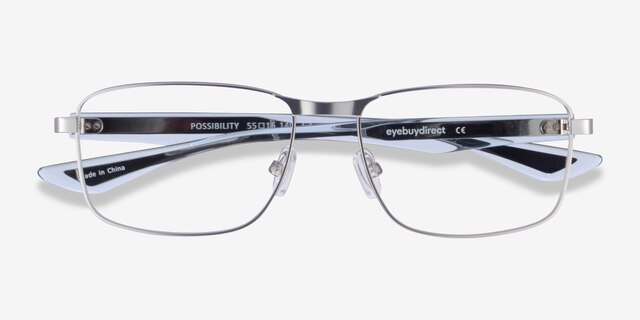 Possibility Silver AcetateEyeglass Frames from EyeBuyDirect, Closed View