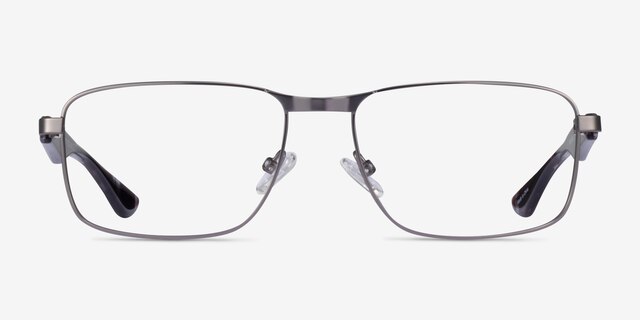 Possibility Matte Gunmetal AcetateEyeglass Frames from EyeBuyDirect, Front View