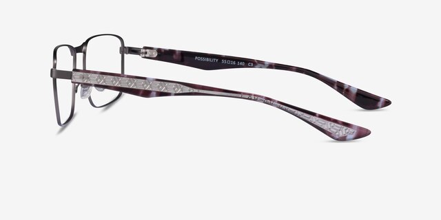 Possibility Matte Gunmetal AcetateEyeglass Frames from EyeBuyDirect, Side View