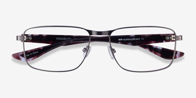 Possibility Matte Gunmetal AcetateEyeglass Frames from EyeBuyDirect, Closed View